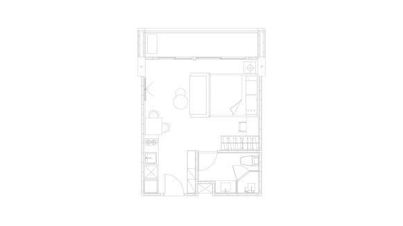 Планировка пентхауса 1 спальня в ЖК Fantasea Rawai № 11007 (2D)